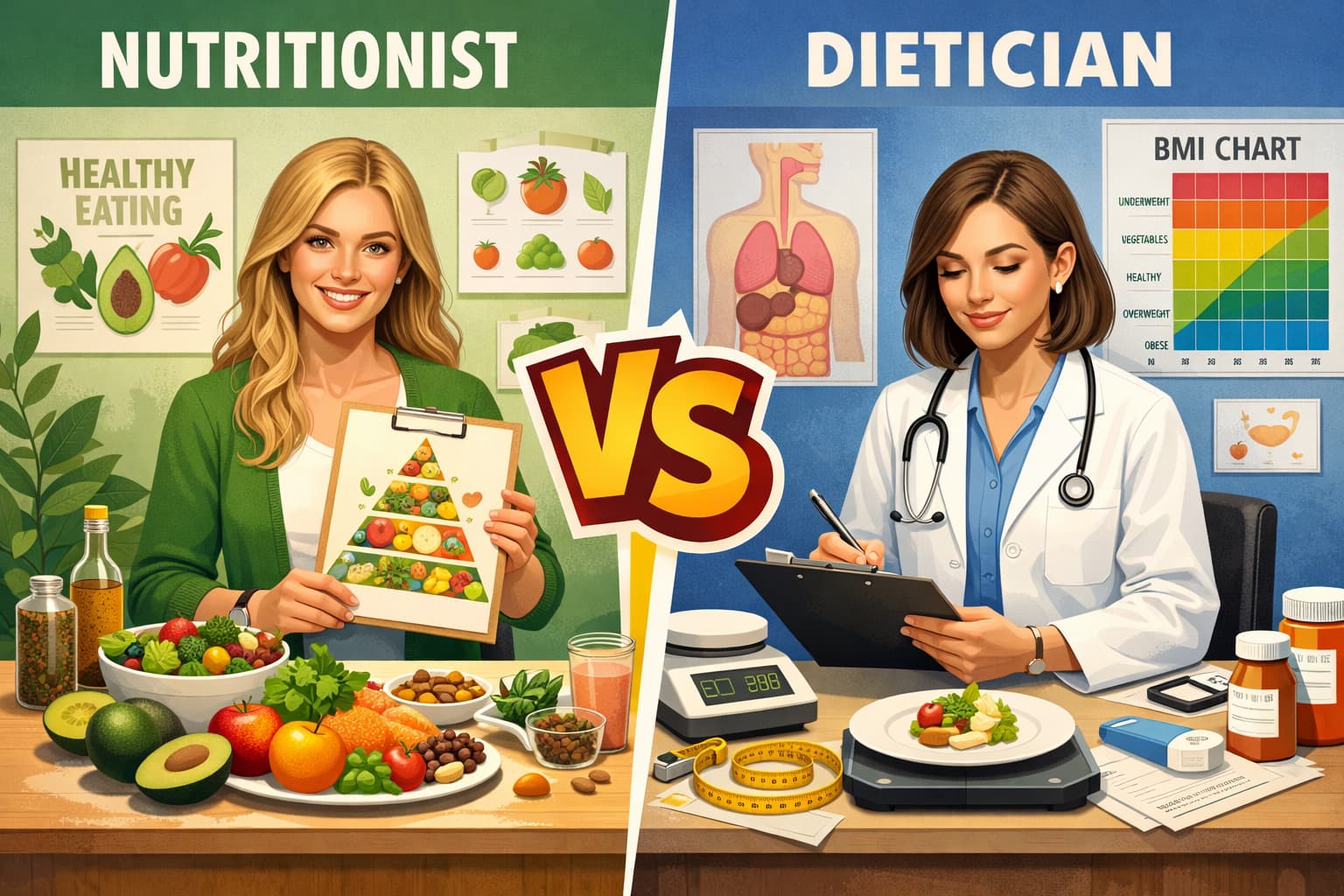 Nutritionist vs Dietician – Understanding the Difference