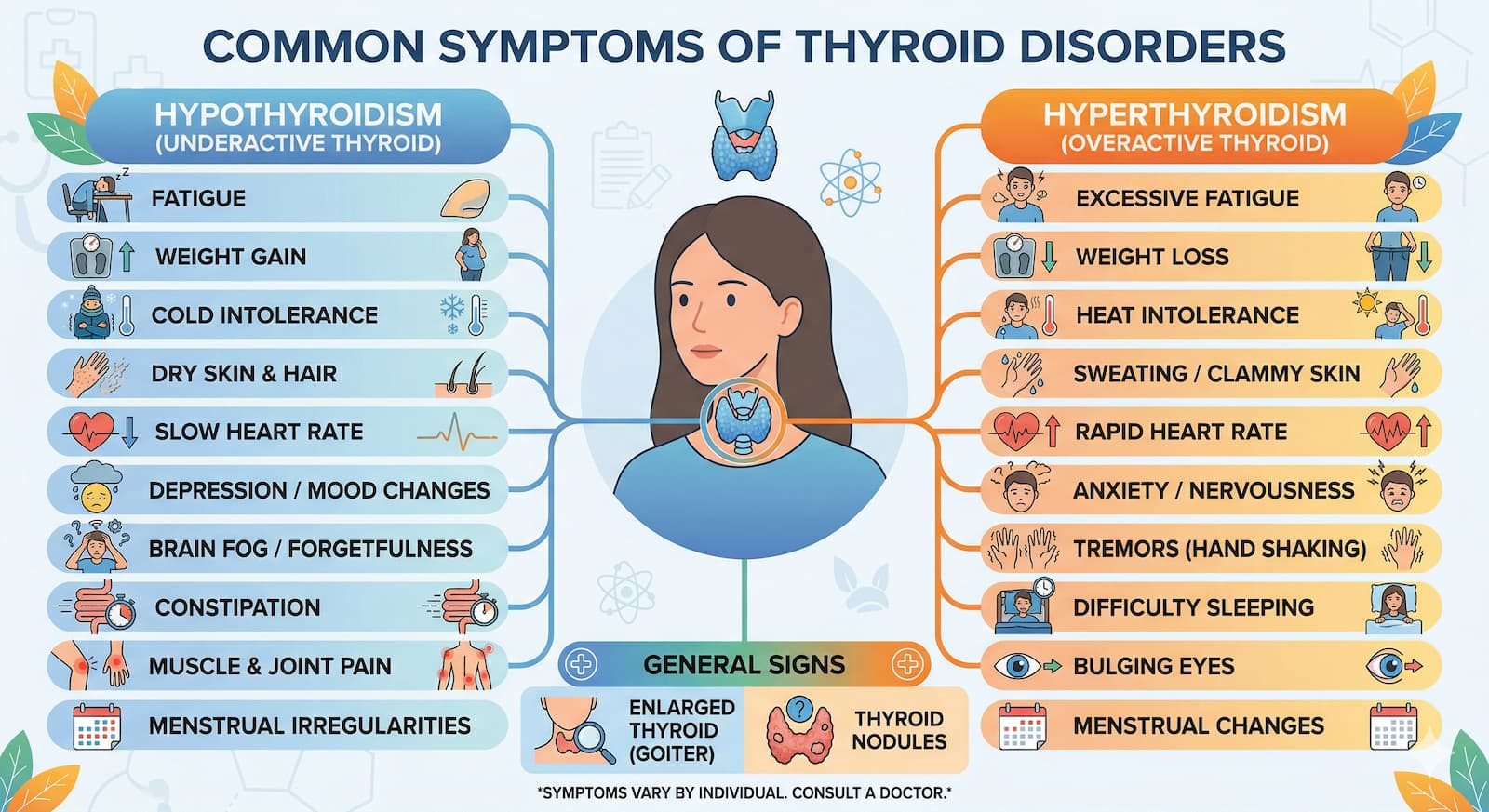 Common Symptoms of Thyroid Disorders