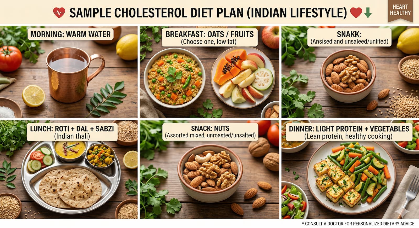 Sample Cholesterol Diet Plan Indian Lifestyle