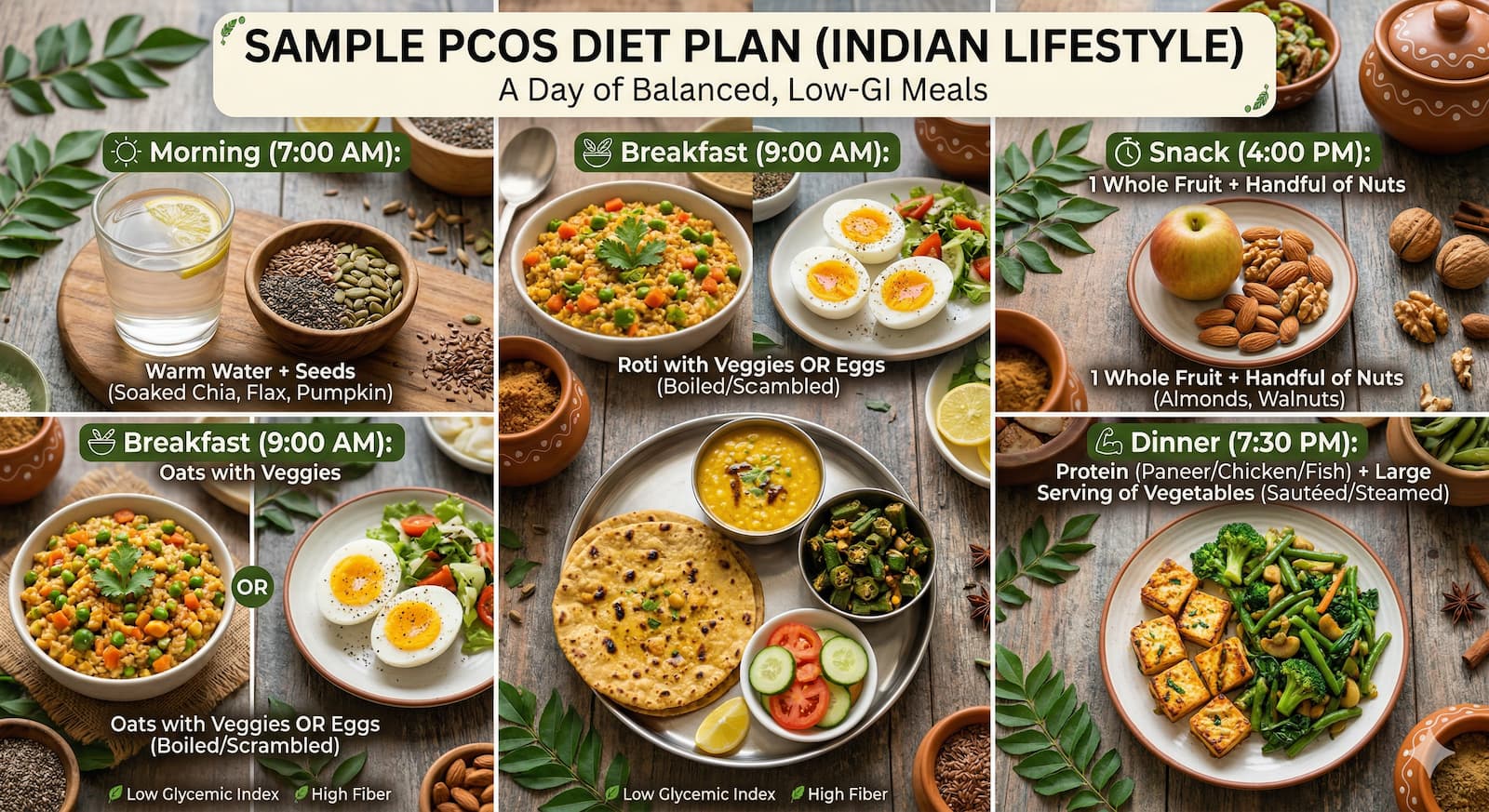 Sample PCOS Diet Plan (Indian Lifestyle)
