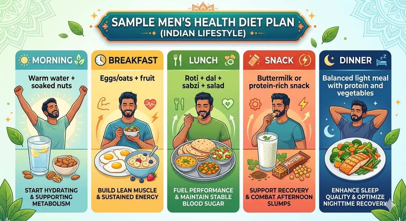 Sample Men's Health Diet Plan (Indian Lifestyle)